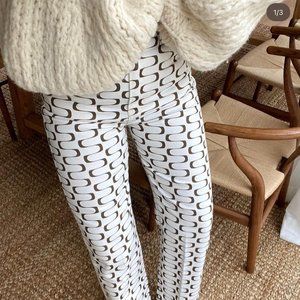 Reformation High Rise Straight Jeans Size 24 Brown and White Pattern